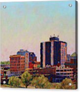 Skyshine Roanoke Virginia Skyline Painting By Bonnie Mason