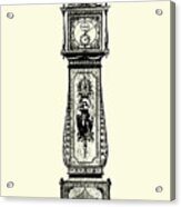 Sm Antique Grandfather Clock Ii (p) Acrylic Print