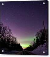 Small Northern Lights In Winter Acrylic Print