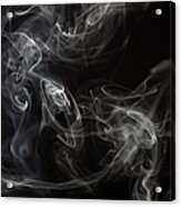 Smoke  Curls Against Black Background Acrylic Print