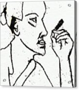 Smoking Woman Looking Straight Acrylic Print