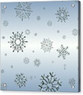 Snowflakes On Blue Acrylic Print