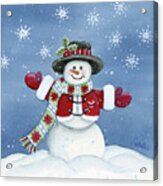 Snowman Hug Acrylic Print