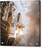 Space Shuttle Atlantis Sts-135 Mission Launched From Launch Pad Acrylic Print