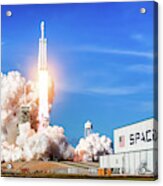 Spacex Falcon Heavy Launch 1 Acrylic Print