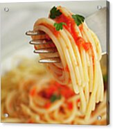 Spaghetti With Tomato Sauce Acrylic Print