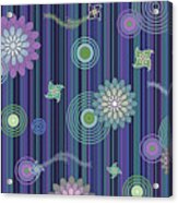 Sparkling Flower -tremble Series -blue, Rectangle- Arttopan's Original Fashion Creative Pop Art Acrylic Print