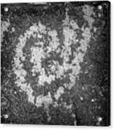 Spiral Petroglyph Bw Acrylic Print