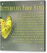 Spiritual Butterfly Sympathy Card With Poem Acrylic Print