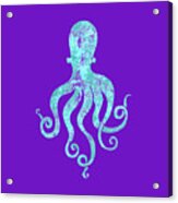 Sponge Octopus Aqua Acrylic Print