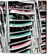 Stack Of Chrome Chairs Acrylic Print