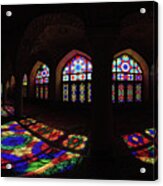 Stained Glass Windows In A Monastery Acrylic Print