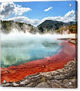 Steam Rising Off A Geo-thermal Pool Acrylic Print