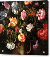 Still Life Of A Vase With Flowers Acrylic Print