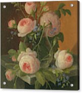 Still Life With Roses, Circa 1860 Acrylic Print