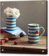 Still Life With Striped Cups Acrylic Print