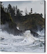Storm Surf Cape Disappointment Acrylic Print