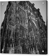 Strasbourg Cathedral's West Facade Bw Acrylic Print