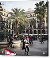 Street Music. Guitar. Barcelona, Plaza Real. Acrylic Print
