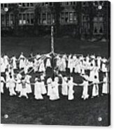 Students Performing May Pole Dance Acrylic Print