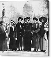 Suffragists Standing At U.s. Capitol Acrylic Print