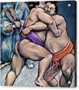 Sumo Paintings - Sumo Wrestlers V Acrylic Print