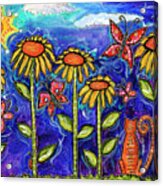Sundown Sunflowers Acrylic Print