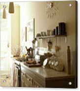 Sunlit Kitchen In Brighton Home, East Sussex, England, Uk Acrylic Print