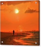 Sunrise Walk On Sanibel Island Acrylic Print