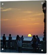 Sunset At Alameda Promenade Cadiz Spain Acrylic Print