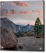 Sunset On Half Dome From Olmsted Pt Acrylic Print
