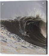 Surfing In Big Waves Acrylic Print