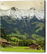 Switzerland Landscape With Snow And Acrylic Print