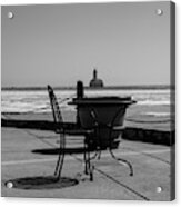 Table For One Bw Acrylic Print