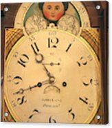 Tall Case Clock Face, Around 1816 Acrylic Print