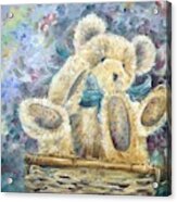 Teddy Bear In Basket Acrylic Print