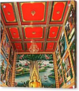 Thailand, Hua Hin, Interior Of Wat Khao Acrylic Print