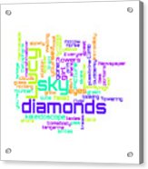 The Beatles - Lucy In The Sky With Diamonds Lyrical Cloud Acrylic Print