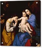 The Holy Family With Saints Anne And Catherine Of Alexandria. Jusepe De Ribera . Acrylic Print