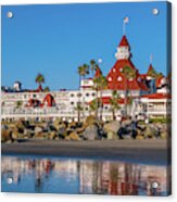 The Hotel Del Coronado Beach Reflection San Diego Acrylic Print