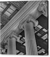 The Lincoln Memorial Washington D. C. - Black And White Abstract Pillars Details 2 Acrylic Print