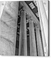 The Lincoln Memorial Washington D. C. - Black And White Abstract Pillars Details 3 Acrylic Print