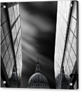 The St Paul's Cathedral In Reflection Acrylic Print