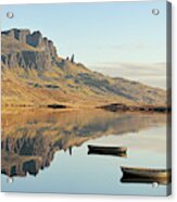 The Storr Reflecting In Loch Fada - Panorama Acrylic Print