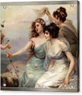 The Three Graces Die Drei Grazien By Edouard Bisson Acrylic Print