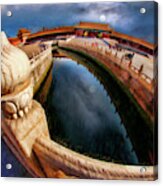 The Golden Water Forbidden City Tai He Men Gate Of Supreme Harmony In Beijing Acrylic Print