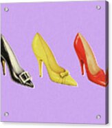 Three Different  Color Pumps Acrylic Print