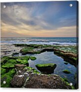 Tidal Pool On Rocky Beach At Sunset Acrylic Print