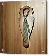 Tie With Knot Hanging As A Trophy On A Acrylic Print
