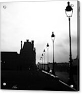 To The Tuileries Paris Lamps Bw Vertical Acrylic Print